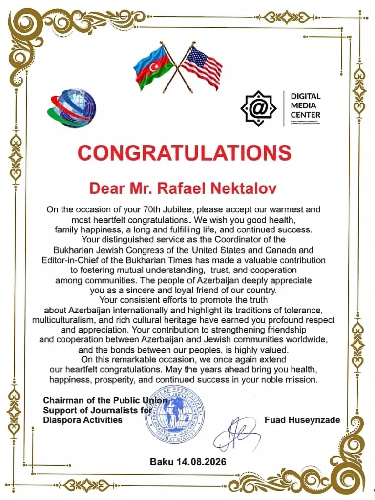 CONGRATULATIONS Dear Mr. Rafael Nektalov